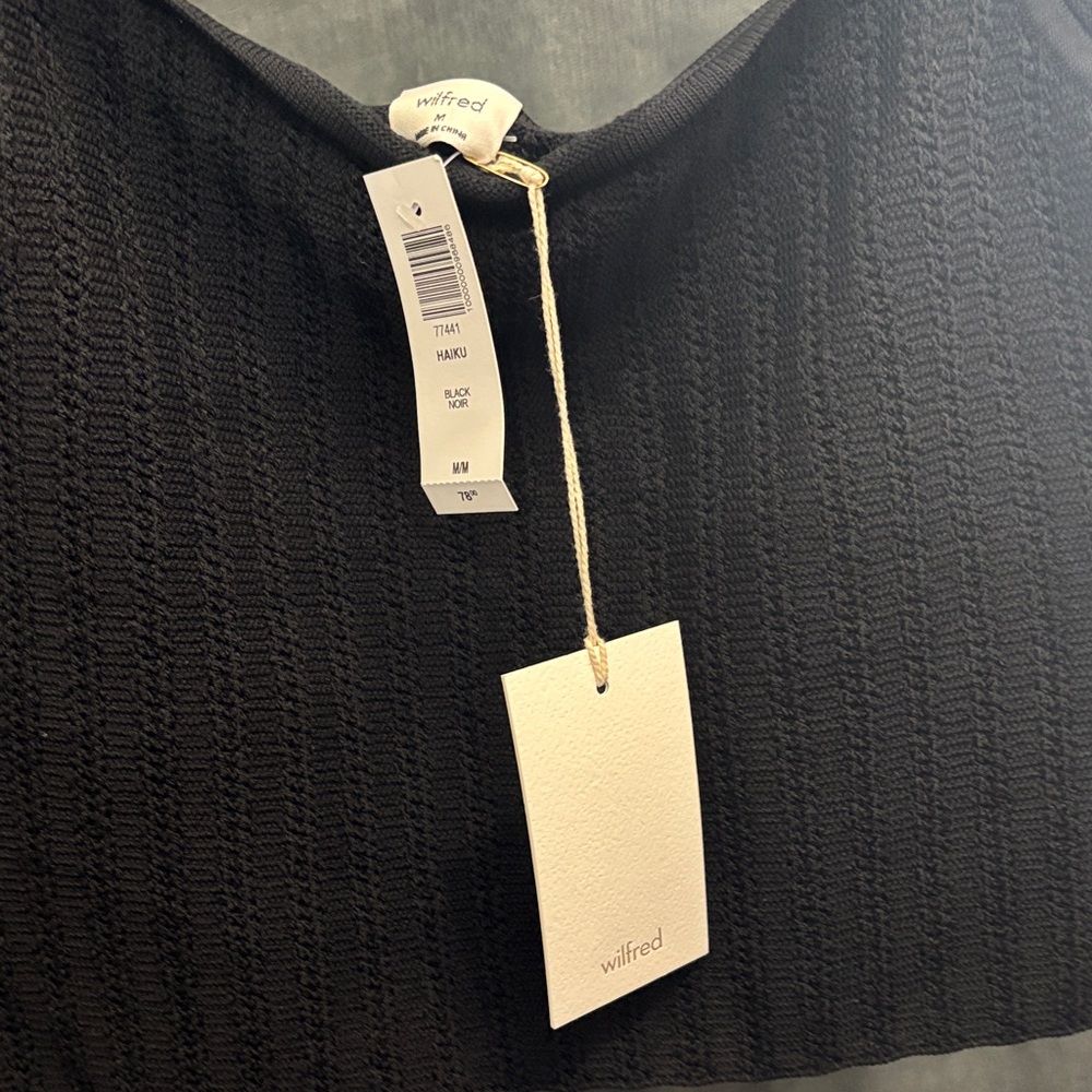 Wilfred Textured Black Knit Top